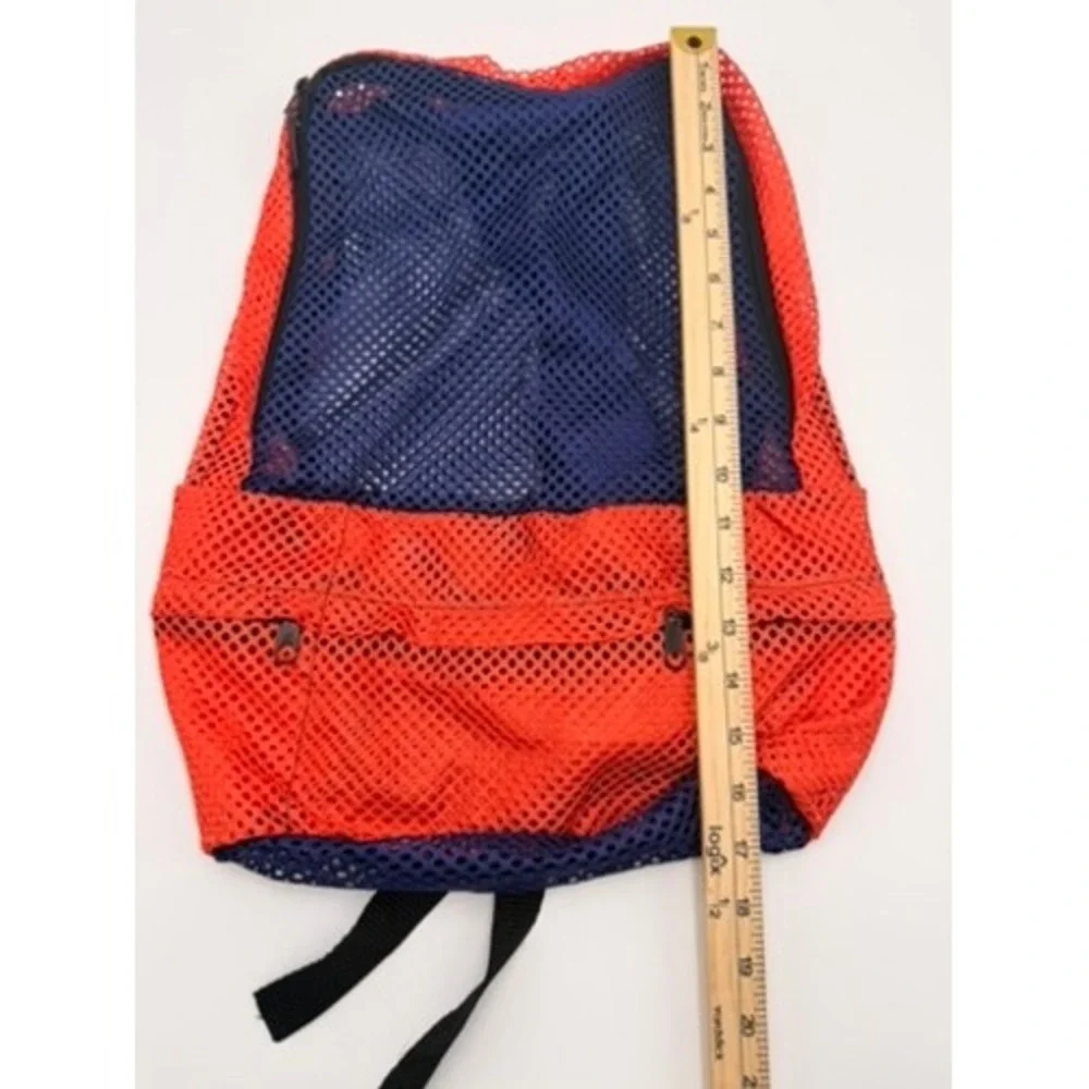 Unbranded Mesh Backpack Unisex Large Red Navy Blue Excellent Sporty Breathable